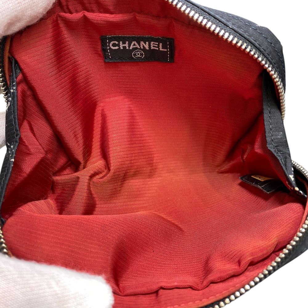 Chanel Travel Line Makeup Pouch Multi Nylon Black White Lightweight Compact — view 8