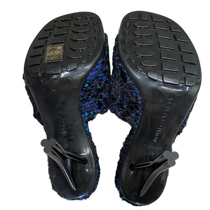 Bottega Veneta Mules Sandals Heels Tweed Cles Black Blue 39 Mode Character Grade — view 8