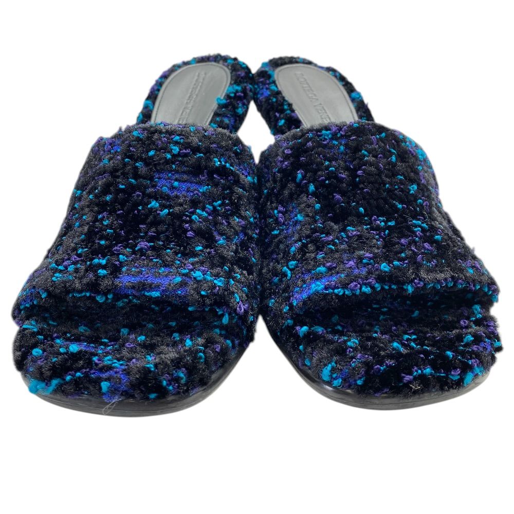 Bottega Veneta Mules Sandals Heels Tweed Cles Black Blue 39 Mode Character Grade — view 2
