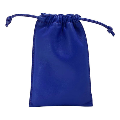 Hermes Pochette Pillow PM Drawstring Pouch Case Leather Blue Safir Agno Milo