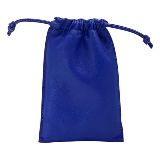 Hermes Pochette Pillow PM Drawstring Pouch Case Leather Blue Safir Agno Milo