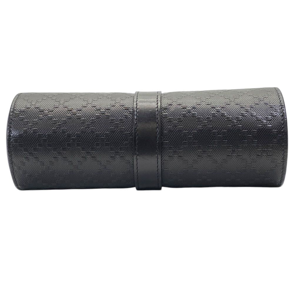 Gucci Diamante Travel Watch Case Logo Leather Black Compact Lightweight — view 2