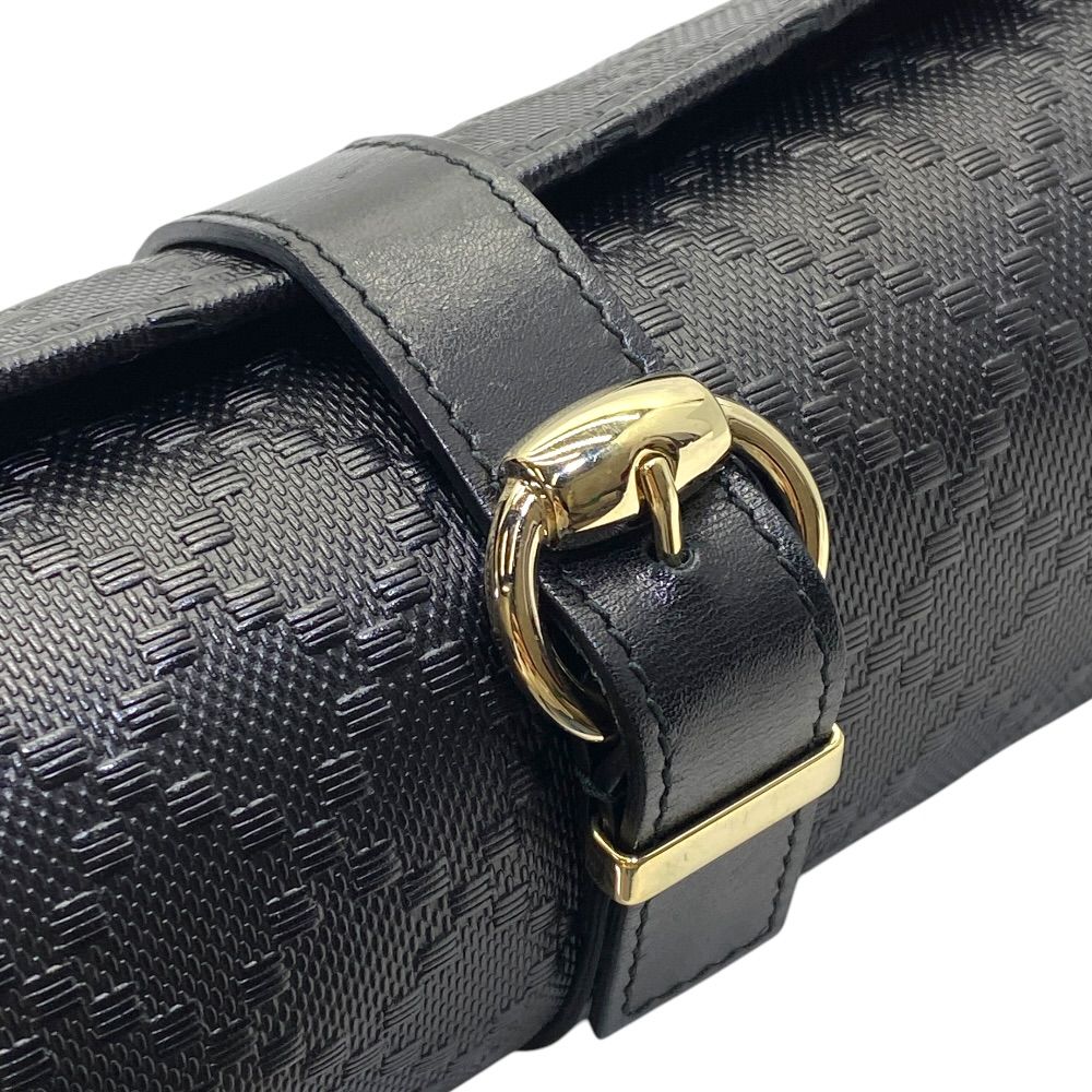 Gucci Diamante Travel Watch Case Logo Leather Black Compact Lightweight — view 5