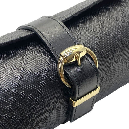 Gucci Diamante Travel Watch Case Logo Leather Black Compact Lightweight — view 5
