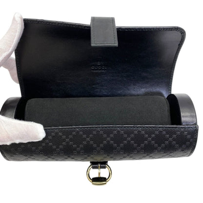 Gucci Diamante Travel Watch Case Logo Leather Black Compact Lightweight — view 7