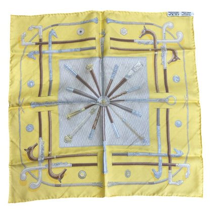 Hermes Carre 40 Petit Scarf Bandana Cannes & Pommeaux Cane Pattern All Over — view 6