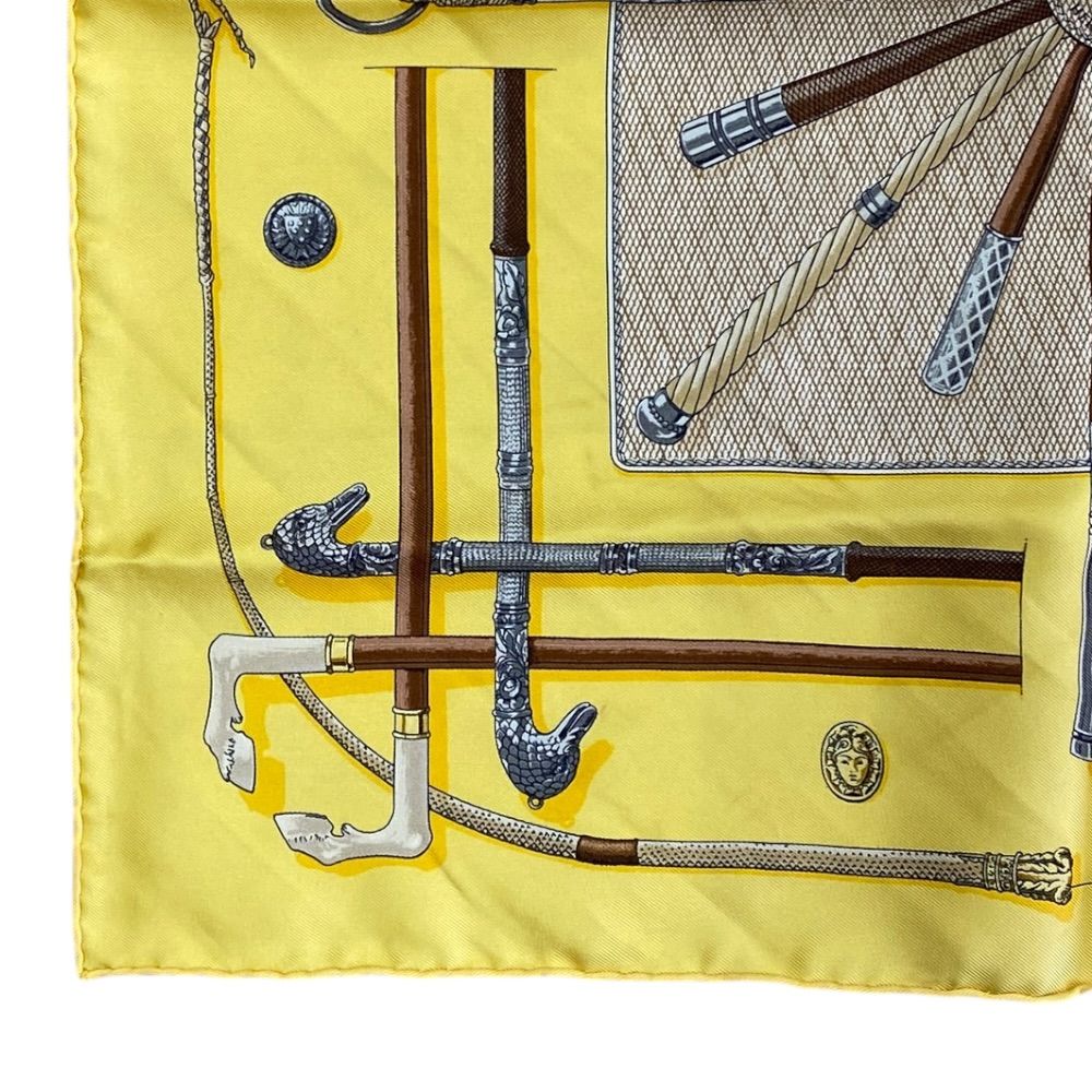 Hermes Carre 40 Petit Scarf Bandana Cannes & Pommeaux Cane Pattern All Over — view 5