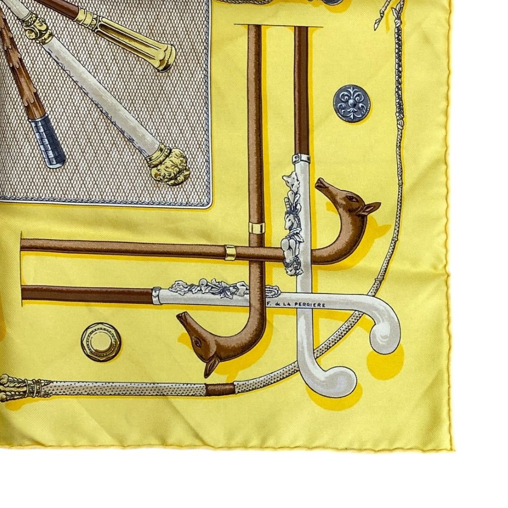 Hermes Carre 40 Petit Scarf Bandana Cannes & Pommeaux Cane Pattern All Over — view 3