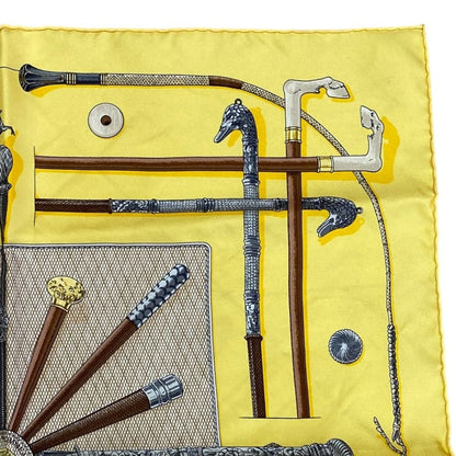 Hermes Carre 40 Petit Scarf Bandana Cannes & Pommeaux Cane Pattern All Over — view 2