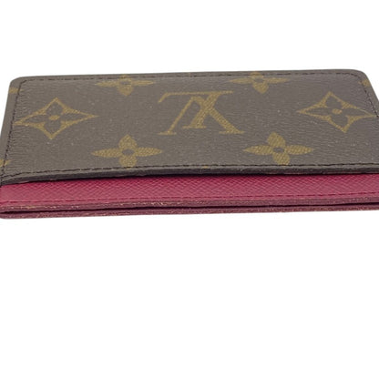 Louis Vuitton Monogram Card Holder Sample Case Canvas Leather Fuchsia Compact — view 5