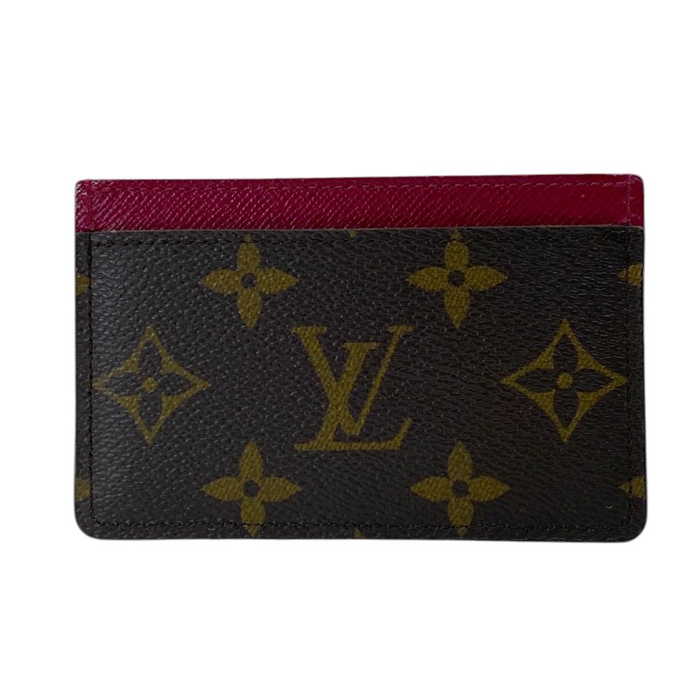 Louis Vuitton Monogram Card Holder Sample Case Canvas Leather Fuchsia Compact