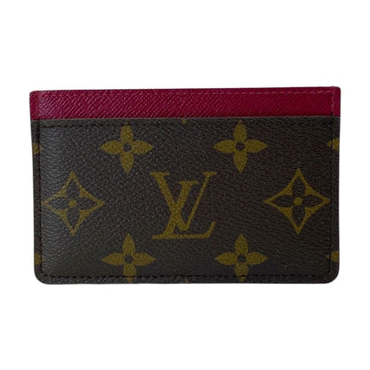 Louis Vuitton Monogram Card Holder Sample Case Canvas Leather Fuchsia Compact — view 2