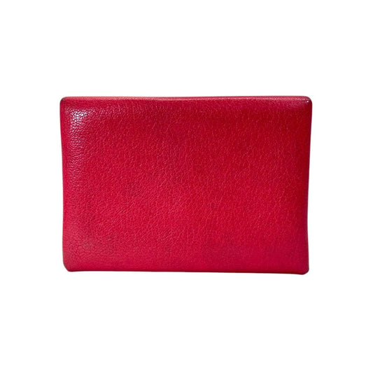 Hermes Calvi Duo Card Case Coin Bifold Pink Chevre Leather Compact Lightweight