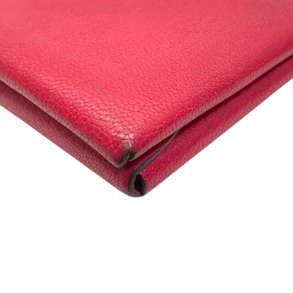 Hermes Calvi Duo Card Case Coin Bifold Pink Chevre Leather Compact Lightweight — view 3