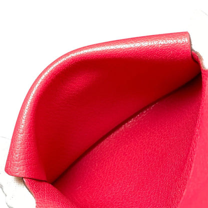 Hermes Calvi Duo Card Case Coin Bifold Pink Chevre Leather Compact Lightweight — view 7