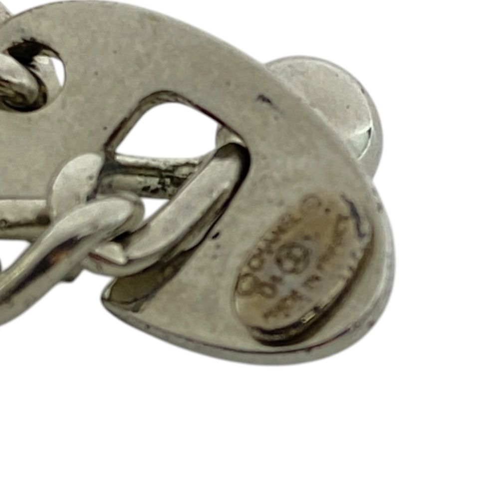Chanel Logo Plate Charm Key Holder Key Chain Silver Dog Tag Bag Accent Portable — view 3