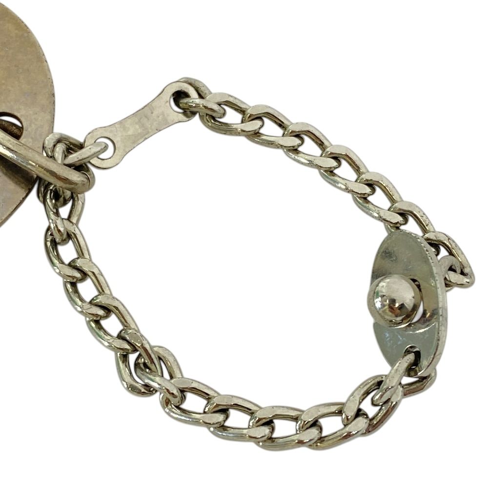 Chanel Logo Plate Charm Key Holder Key Chain Silver Dog Tag Bag Accent Portable — view 2