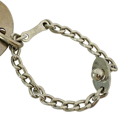 Chanel Logo Plate Charm Key Holder Key Chain Silver Dog Tag Bag Accent Portable — view 2