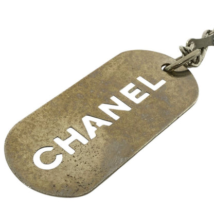 Chanel Logo Plate Charm Key Holder Key Chain Silver Dog Tag Bag Accent Portable — view 4
