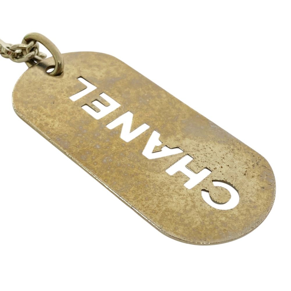 Chanel Logo Plate Charm Key Holder Key Chain Silver Dog Tag Bag Accent Portable — view 5