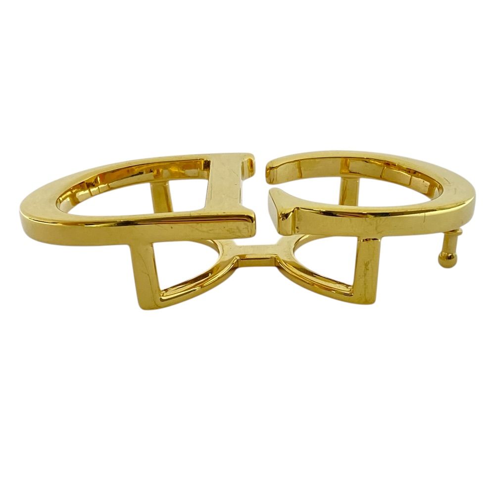 Dior CD Belt Buckle Gold Metal Coordination Accent Style Ring — view 4
