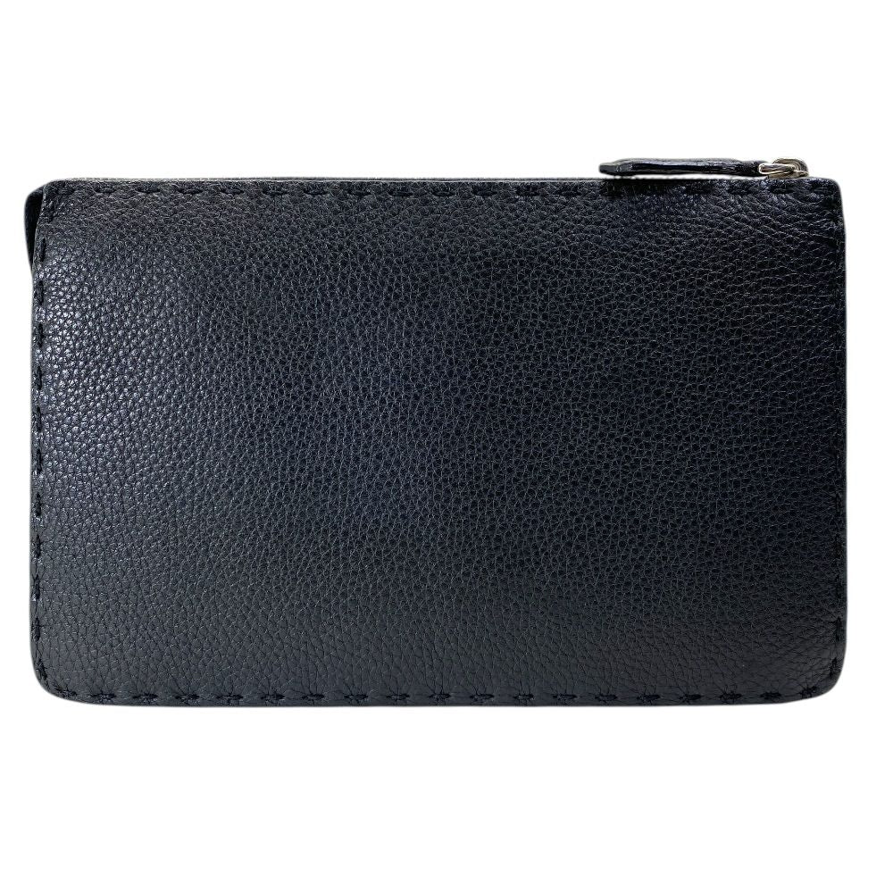 Fendi Mon Star Bugs Eye Clutch Leather Black Gold Slim Lightweight Practical — view 2