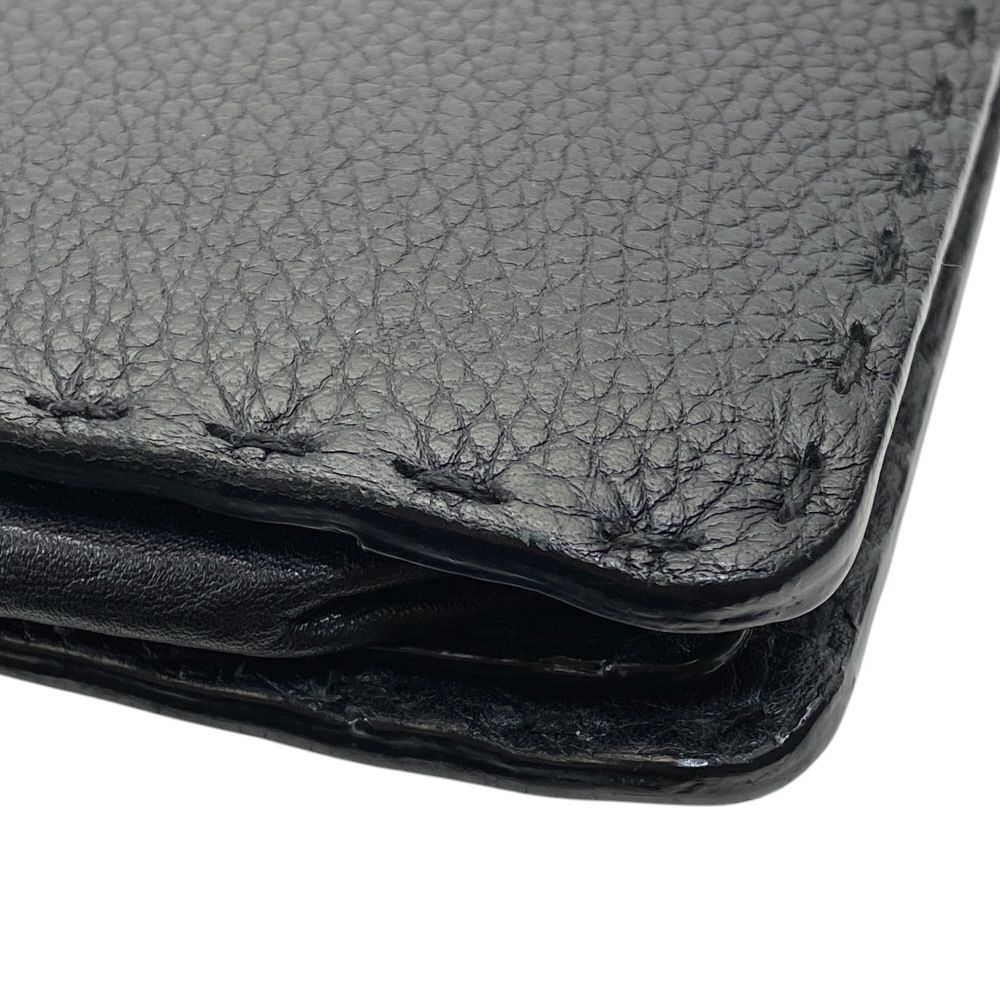 Fendi Mon Star Bugs Eye Clutch Leather Black Gold Slim Lightweight Practical — view 5