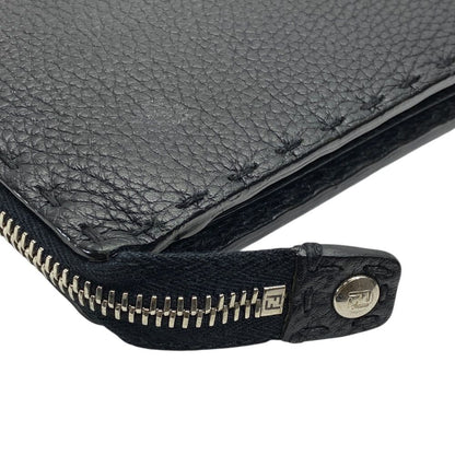 Fendi Mon Star Bugs Eye Clutch Leather Black Gold Slim Lightweight Practical — view 6