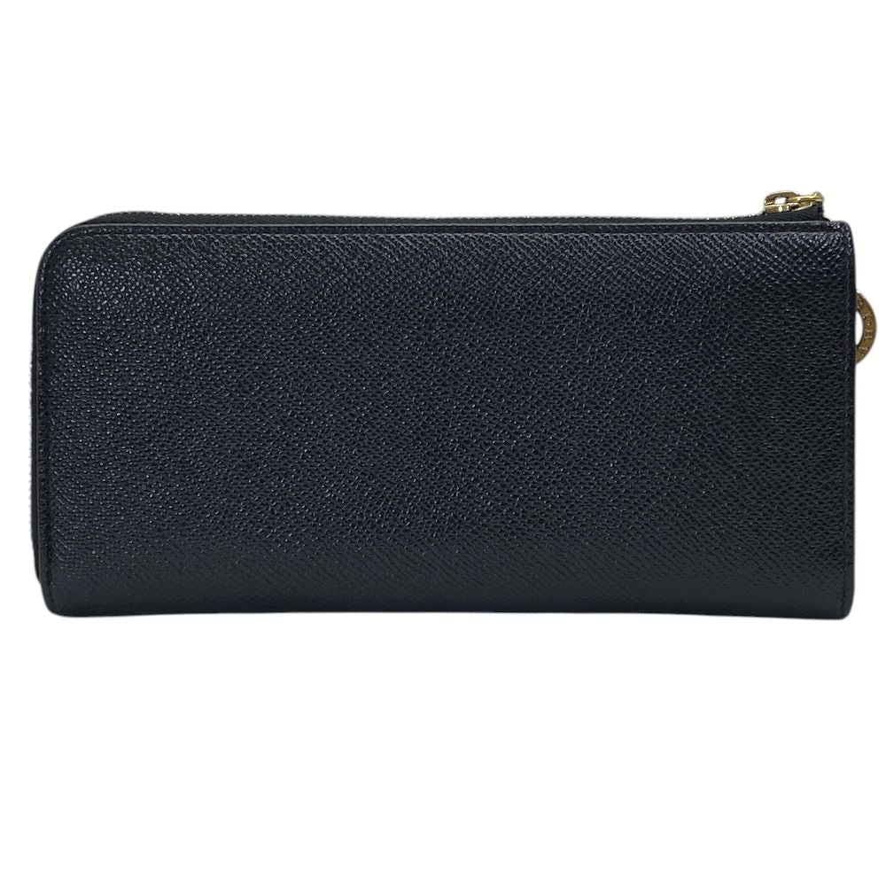 Bvlgari Wallet L-shaped Zipper Leather Black Business Daily Capacity Easy to