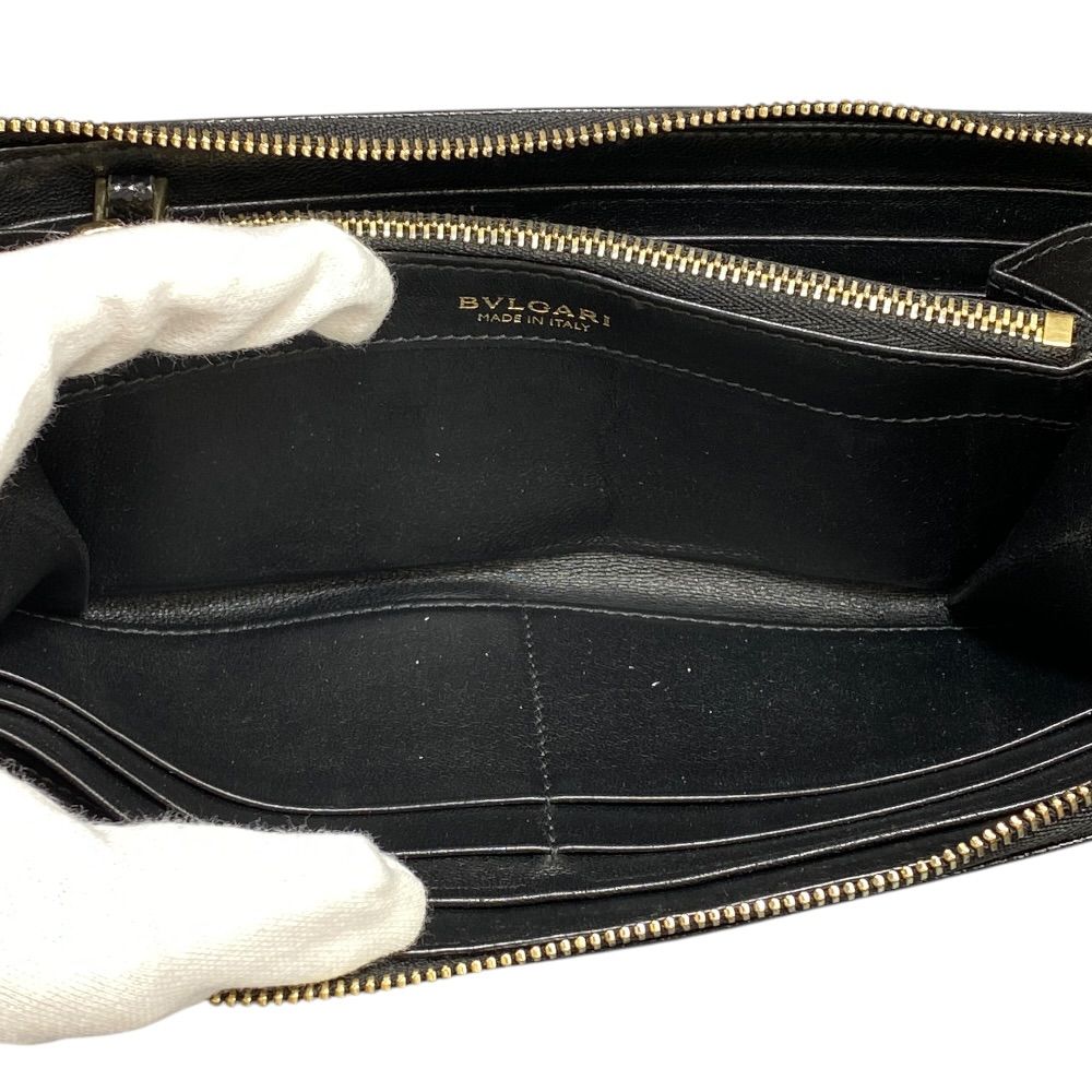 Bvlgari Wallet L-shaped Zipper Leather Black Business Daily Capacity Easy to — view 7