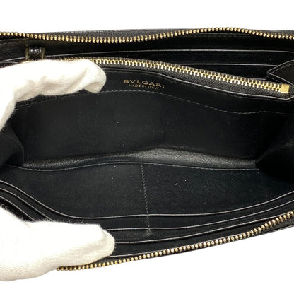 Bvlgari Wallet L-shaped Zipper Leather Black Business Daily Capacity Easy to — view 7
