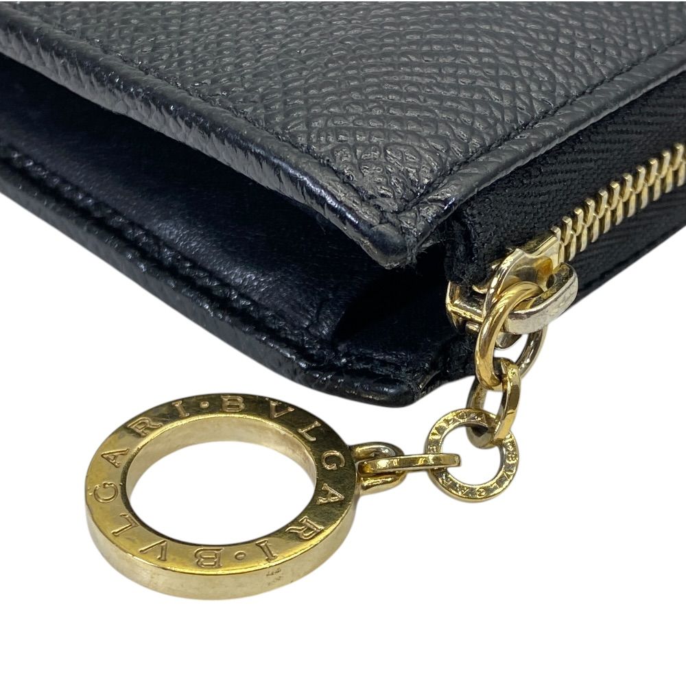 Bvlgari Wallet L-shaped Zipper Leather Black Business Daily Capacity Easy to — view 4