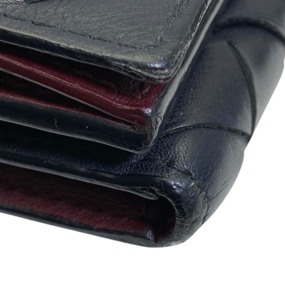 Bottega Veneta Maxi Intrecciato Trifold Wallet Compact Leather Black Capacity — view 4