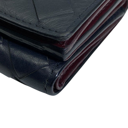 Bottega Veneta Maxi Intrecciato Trifold Wallet Compact Leather Black Capacity — view 3