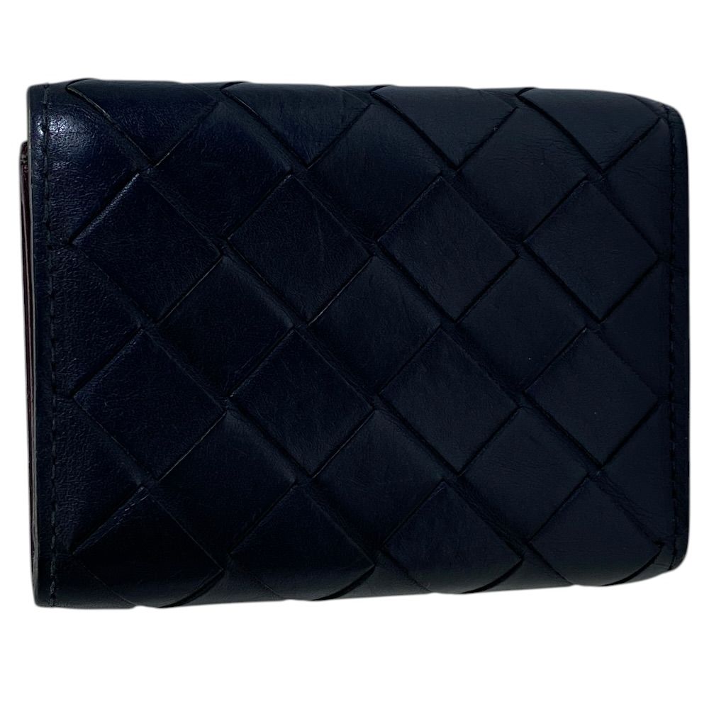 Bottega Veneta Maxi Intrecciato Trifold Wallet Compact Leather Black Capacity — view 2