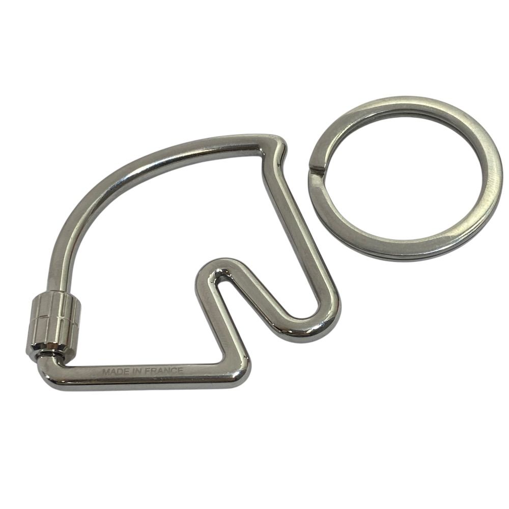 Hermes Cheval Key Ring Key Holder Charm Horse Hose Stainless Steel Silver Bag — view 2