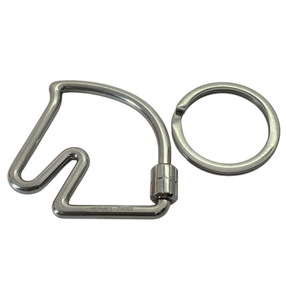 Hermes Cheval Key Ring Key Holder Charm Horse Hose Stainless Steel Silver Bag