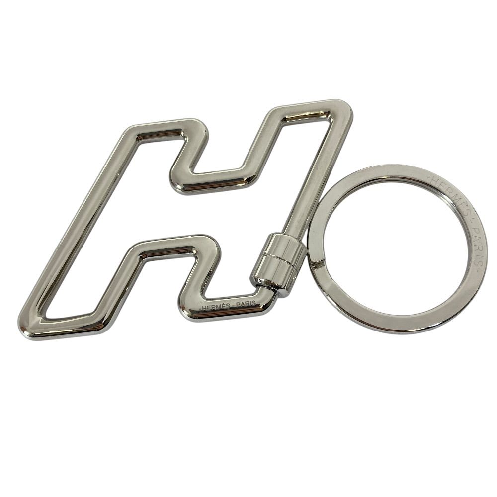 Hermes Too Speed Charm Key Ring Key Holder Metal Silver Logo Bag Accent
