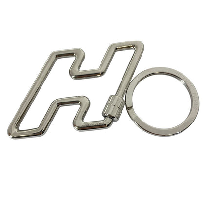 Hermes Too Speed Charm Key Ring Key Holder Metal Silver Logo Bag Accent