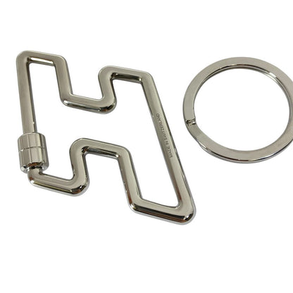 Hermes Too Speed Charm Key Ring Key Holder Metal Silver Logo Bag Accent — view 2