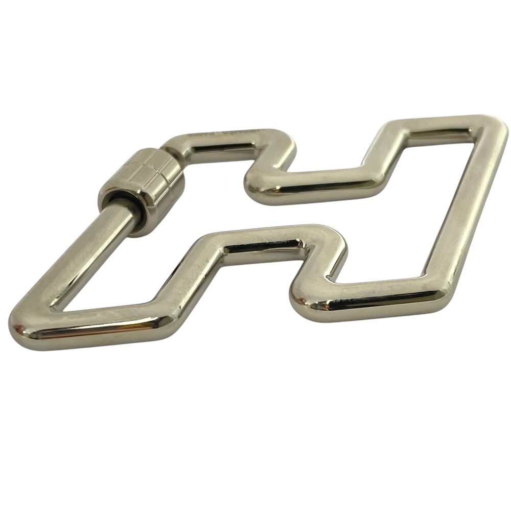 Hermes Too Speed Charm Key Ring Key Holder Metal Silver Logo Bag Accent — view 5