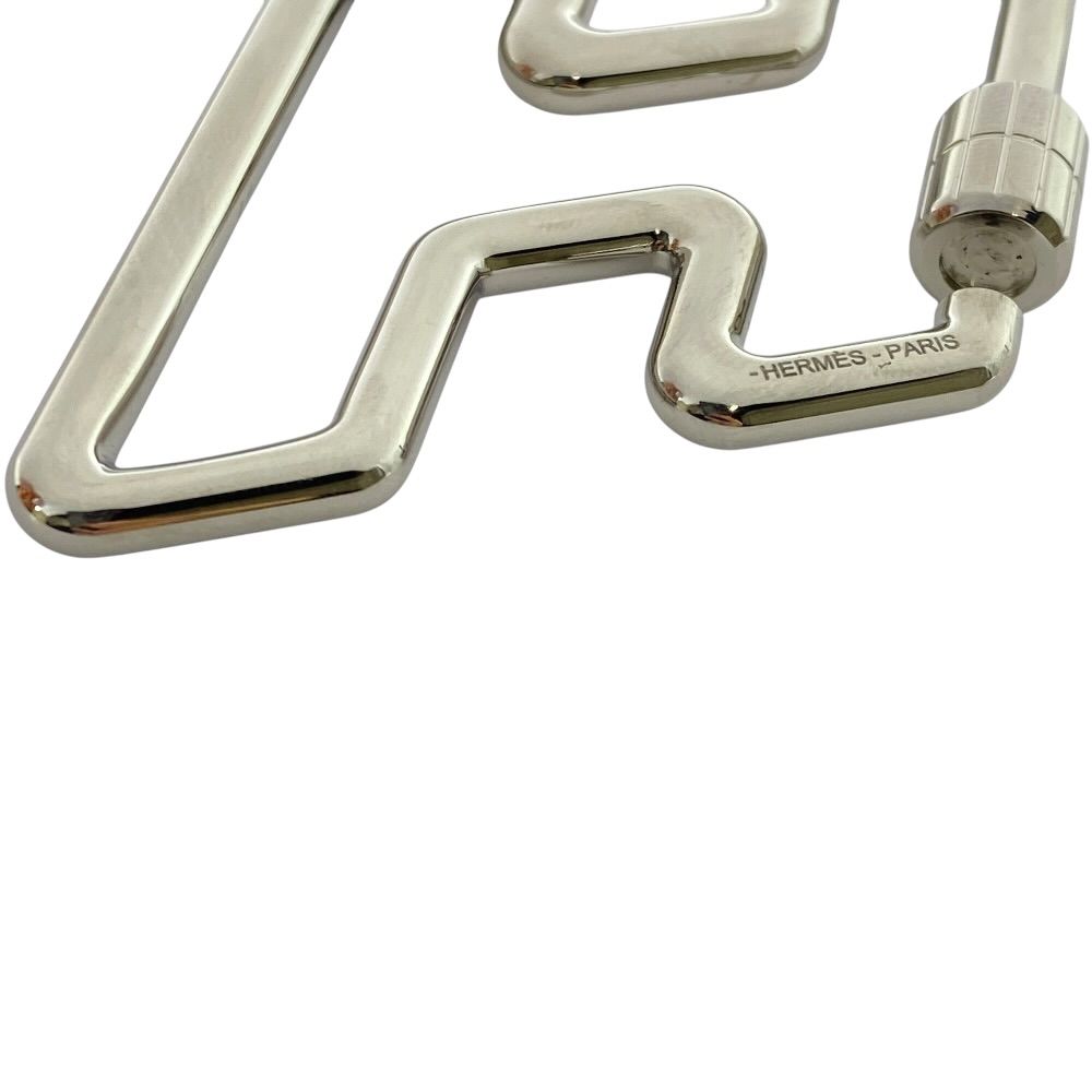 Hermes Too Speed Charm Key Ring Key Holder Metal Silver Logo Bag Accent — view 3
