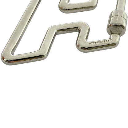 Hermes Too Speed Charm Key Ring Key Holder Metal Silver Logo Bag Accent — view 3