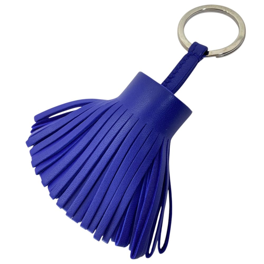 Hermes Carmen Tassel Key Holder Key Sling Bag Charm Amyo Milo Leather Navy — view 2