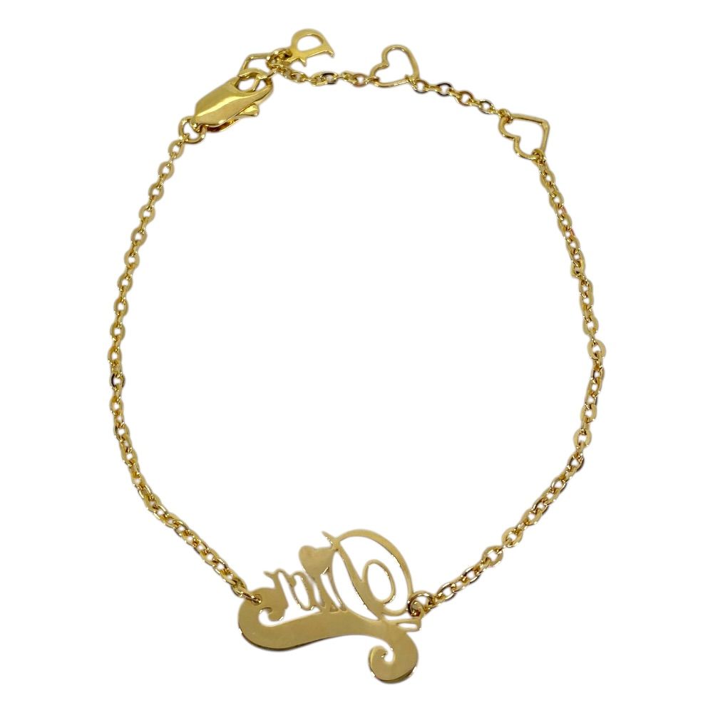 Dior Logo Heart Bracelet Gold Metal Gorgeous — view 2