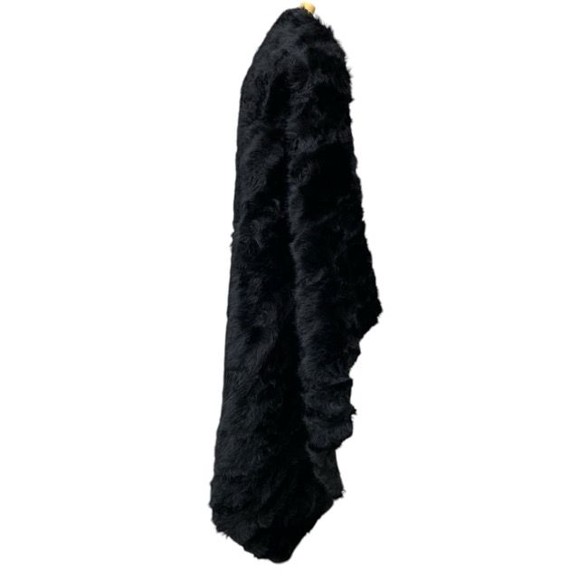 Balenciaga Faux Fur Cape Ski Wear Collection Asymmetric Black Outdoor Covering — view 4