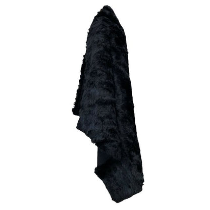 Balenciaga Faux Fur Cape Ski Wear Collection Asymmetric Black Outdoor Covering — view 2
