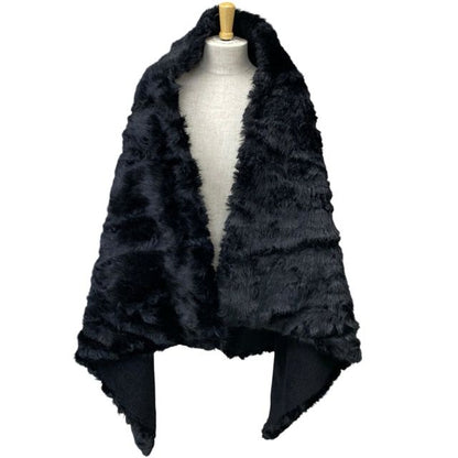 Balenciaga Faux Fur Cape Ski Wear Collection Asymmetric Black Outdoor Covering
