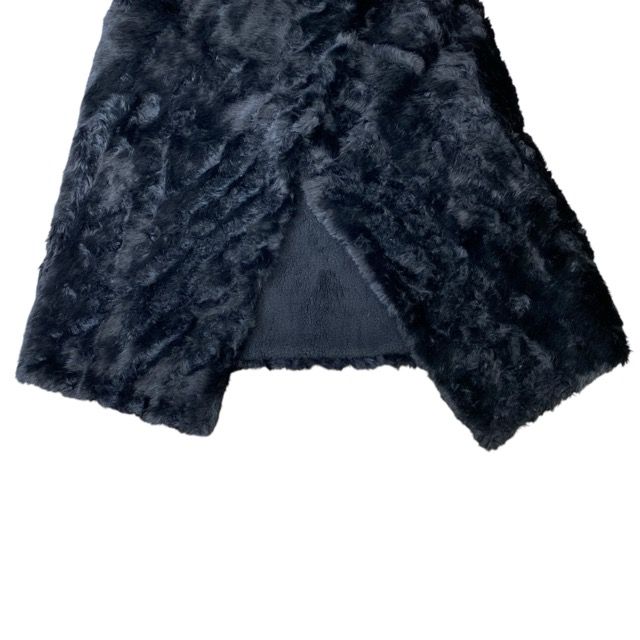 Balenciaga Faux Fur Cape Ski Wear Collection Asymmetric Black Outdoor Covering — view 6