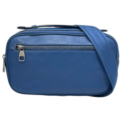 Louis Vuitton Damier Infini Ambler 2-Way Belt Bag Clutch Leather Blue Daily